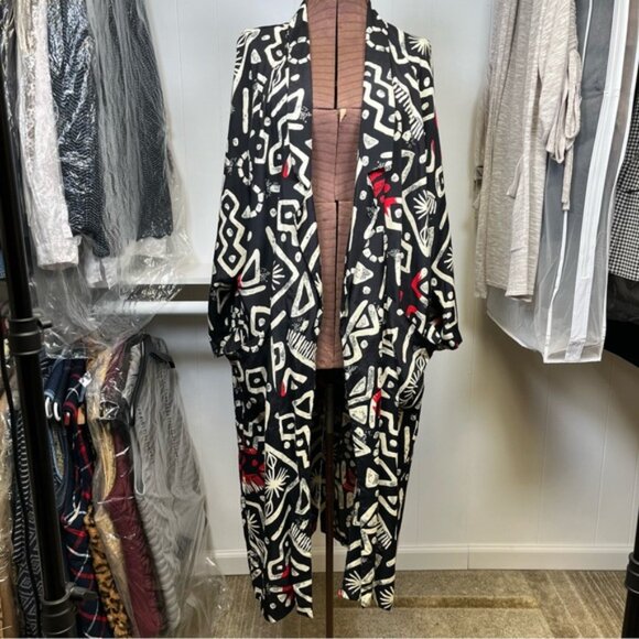 Vintage 1980's Forenza Oversized Longline Duster Jacket Kimono Topper - Picture 2 of 15